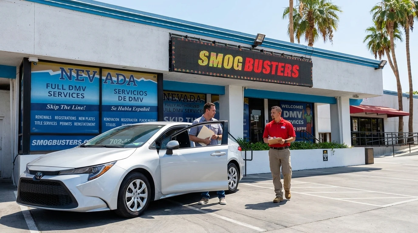 Nevada VIN inspection completed at a Smog Busters location in Las Vegas