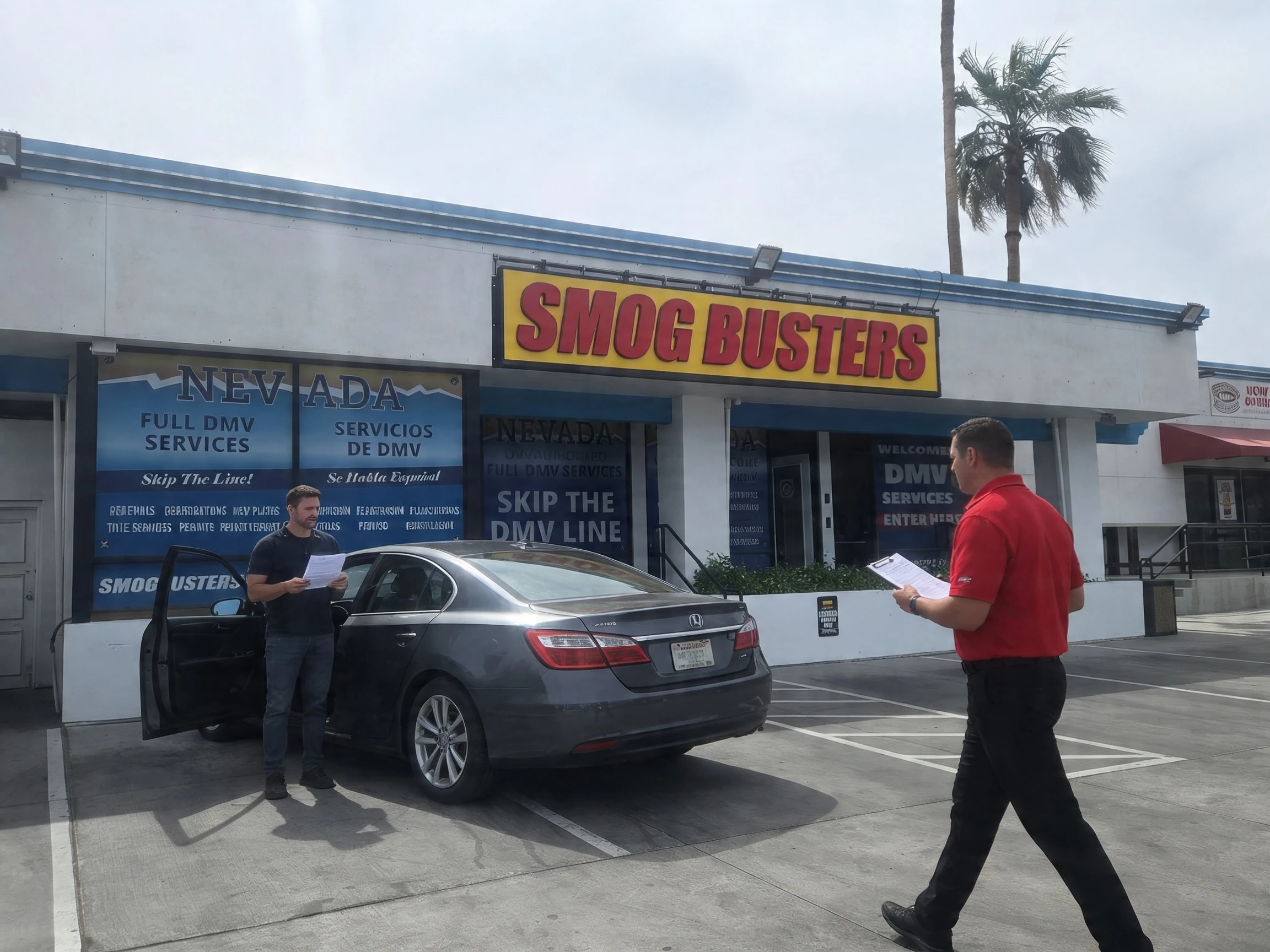 VIN inspection Nevada at a Smog Busters hut in Las Vegas
